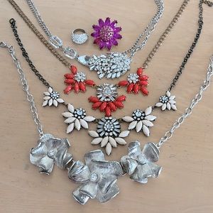 Statement rings and necklaces